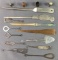 Group of 10 : Vintage Letter Openers, Thimbles, and Shoe Button Hooks