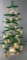 Decorated Vintage Feather Tree with Beeswax Ornaments, Candle Clips, and Painted Wood Base