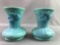 Group of 2 : Vintage Van Briggle Anemone Vase w/ Ming Blue Matte Glaze