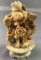 Hand-carved Soapstone Decorative Floral Sculpture