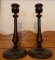 Pair of Antique Wooden Candlesticks