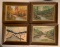 Group of 4 : Seasonal Landscapes - Oil on Board Paintings by Spragg