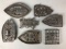 Group of 7 : Antique Cast Iron Trivets for Sad Irons - 