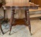 Antique Brass Glass Ball and Claw Foot Lamp Table