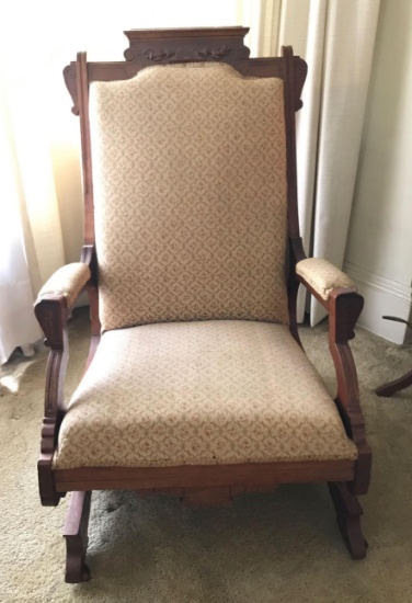 Antique Upholstered Rocking Chair