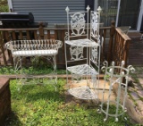 Group of 3 : White Metal Plant Stands