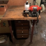 Butcher Block Workbench w/ Bench Grinder