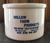 Antique Advertising Stoneware Butter Crock