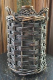 Antique Basket with Stoneware Jug