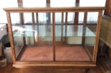 Antique Wood and Glass Display Cabinet