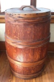 Antique Wooden Barrel with Lid