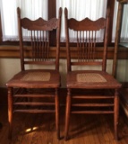 Group of 2 : Antique Cane Seat Chairs