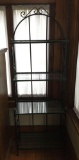 4 Shelf Metal/Glass Shelving Unit