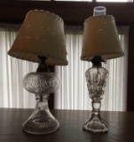 Group of 2 : Antique Clear Glass Lamps