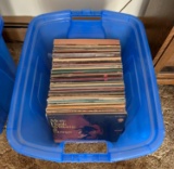 Tote of Vintage Vinyl Records