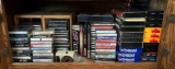 Shelf Lot of CDs, Cassette and VHS Tapes