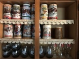 Cabinet Lot of Glasses and Steins