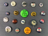 Group of 19 Vintage Pinbacks and more