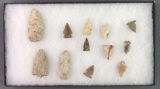 Group of 12 : Native American Indian Artifacts-Arrowheads