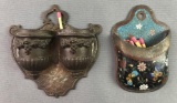 Group of 2 : Antique Wall Mount Match Safes