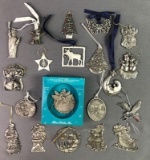 Group of 20 : Pewter Christmas Ornaments