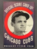 Vintage 1940 Chicago Cubs Official Score Card