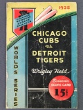 Vintage 1935 Chicago Cubs/Detroit Tigers World Series Souvenir Score Card