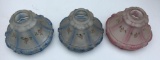 Group of 3 : Antique Hand Painted Glass Shades