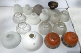 Group of 16 : Vintage Glass Lamp Shades