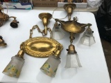 Group of 2 : Vintage Hanging Light Fixtures