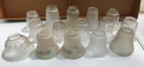 Group of 15 : Vintage Clear and Frosted Glass Shades