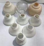 Group of 9 : Assortment of Vintage Glass Shades