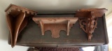 Group of 3 : Antique Oak Hanging Shelves