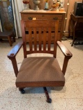 Antique Mission Style Oak Office Chair