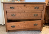 Antique Oak Dresser w/ Ornate Pulls