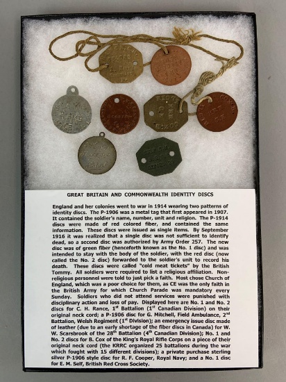 Fantastic Group of British and Commonwealth Dogtags