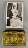 WW1 British Princess Mary 1914 Christmas Box and Original Postcard Photo