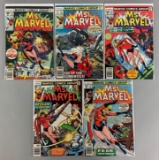 Group of 5 Marvel Comics Ms. Marvel Comic Books