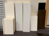 Large group of vinyl coated particleboard shelving