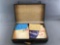 Vintage Briefcase Full of Assorted Stamp Collecting Items and more