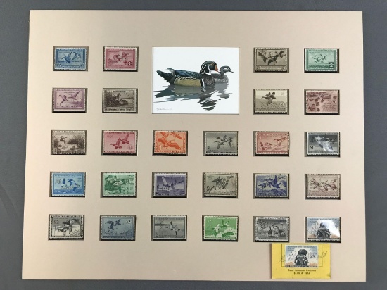 Vintage (1935-1960) Matted Migratory Bird Hunting Stamp Collection