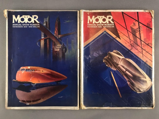 Group of 2 Vintage (1935, 1936) issues of Motor Annual Show Number