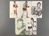 Group of 5 Vintage Boxing Exhibit/Arcade Cards