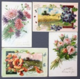 Postcards-Tucks, Floral, Birthday