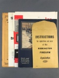 Group of 9 vintage catalogs, brochures, and purchase documents-hunting, fishing, firearms