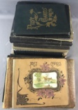 Group of 12 empty vintage antique scrapbooks