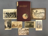 Group of 8 Antique/vintage Photographs and Scrapbook-Sports