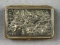 Antique Tin Repousse Advertising Match Safe