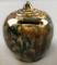 Antique Redware Pottery Bank w/ Bennington Glaze