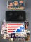 Group of 40+ Patriotic Items - Boxes, Pins, Keychains